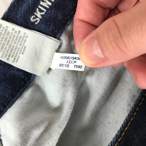 👻American Eagle Skinny Jeans Medium Wash 8 L 🐝 - Picture 10 of 10